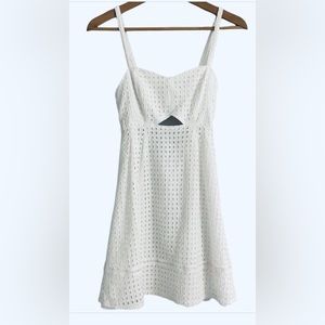 JACK White Eyelet Cutout Mini Skater Sundress